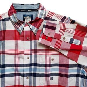 Wrangler Twenty X Men's Patriotic Plaid L/S Button Shirt Western Cowboy Size XL